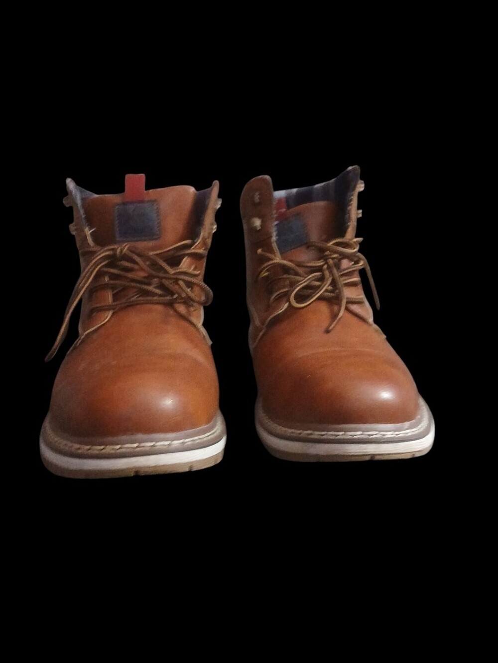 Men's Brown Leather Work Boots - Classic Lace-Up
